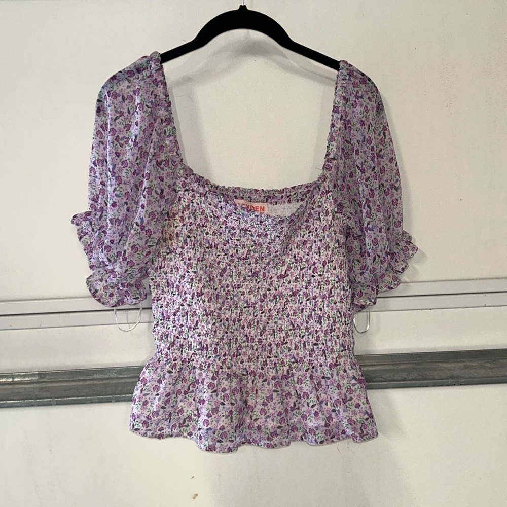 Leyden Puff Shoulder Floral Shirt